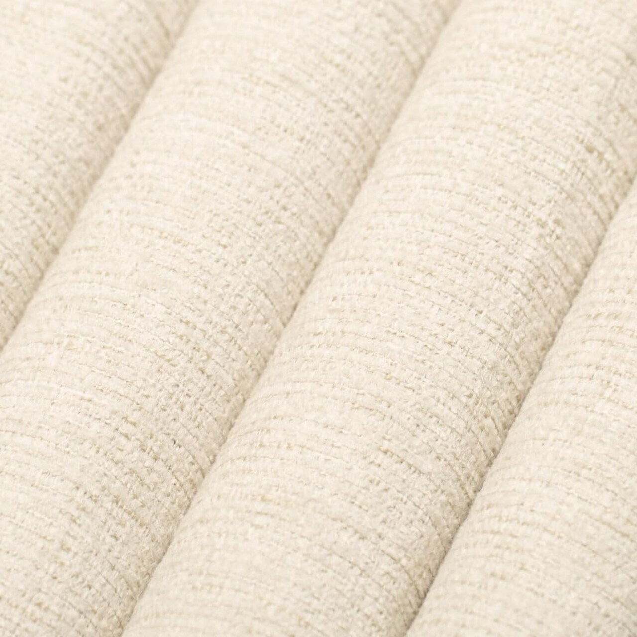 White Chenille Textured Upholstery Fabric by The Yard - SKU: Declan Cream
